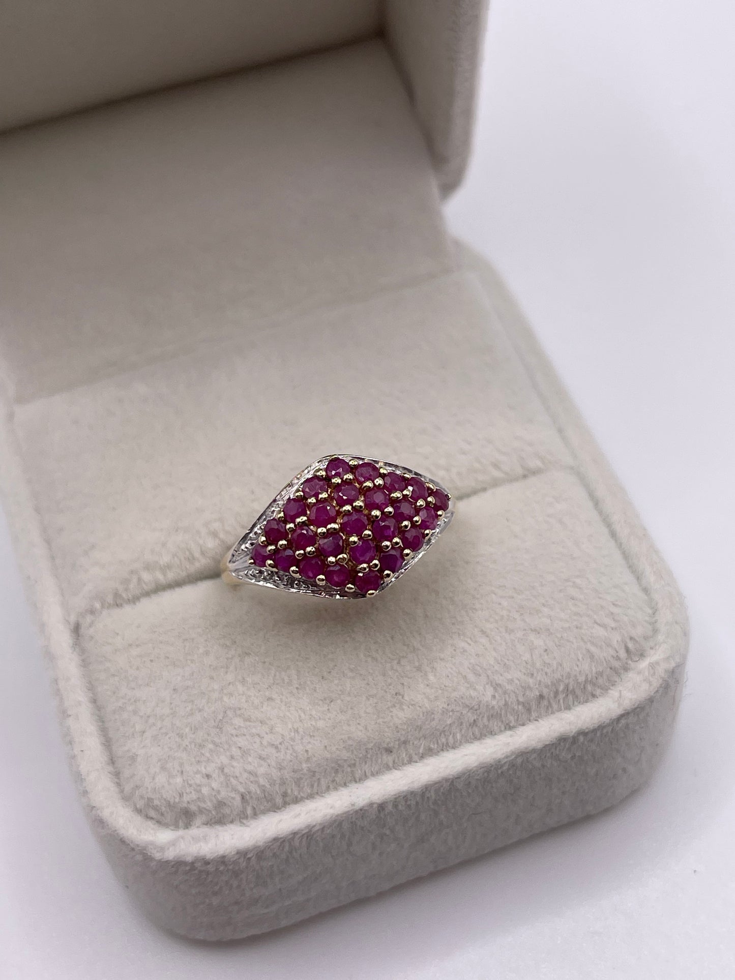 9ct gold ruby and diamond ring