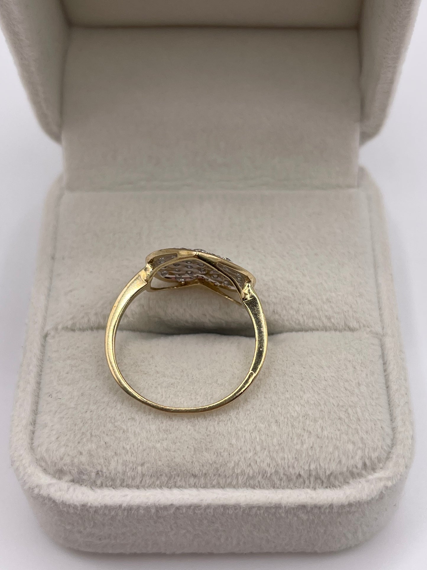 9ct gold diamond cluster heart ring
