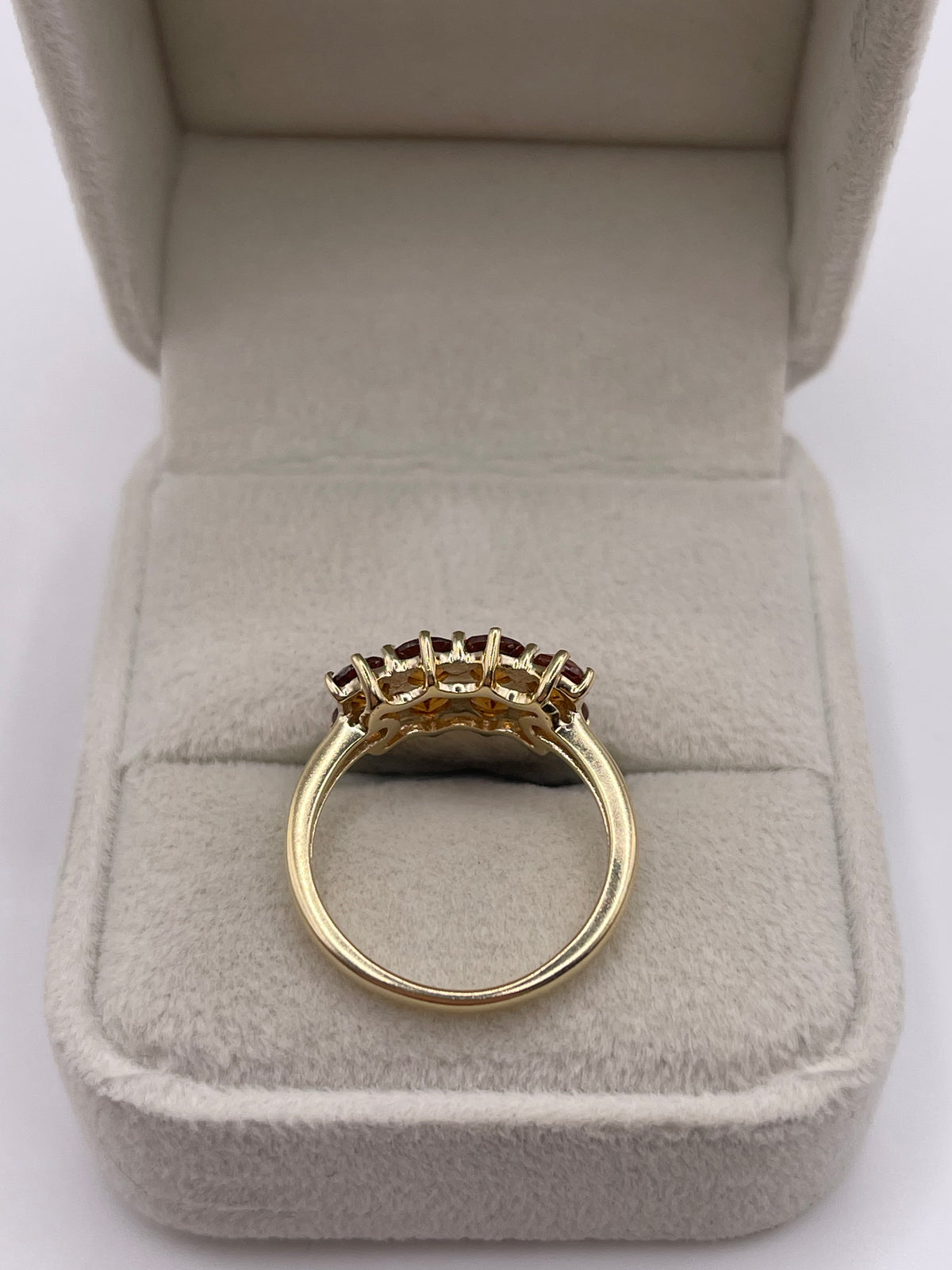 9ct gold citrine and zircon ring