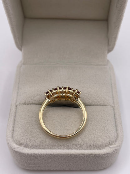 9ct gold citrine and zircon ring