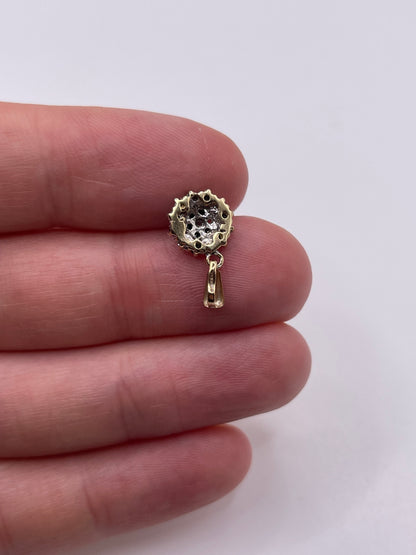 9ct gold sapphire and diamond pendant