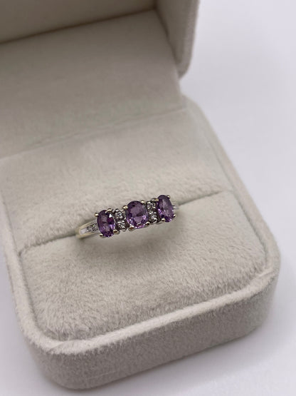 9ct white gold fancy sapphire and diamond ring