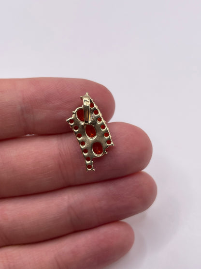 9ct gold fire opal pendant