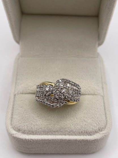 9ct gold diamond cluster ring