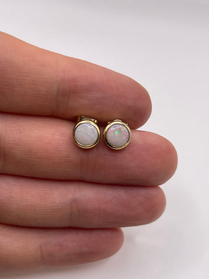 9ct gold opal earrings