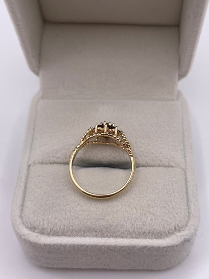 9ct gold garnet cluster ring