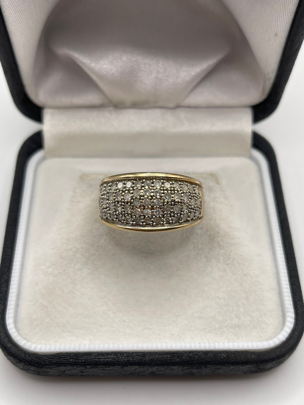 9ct gold 1ct diamond cluster ring