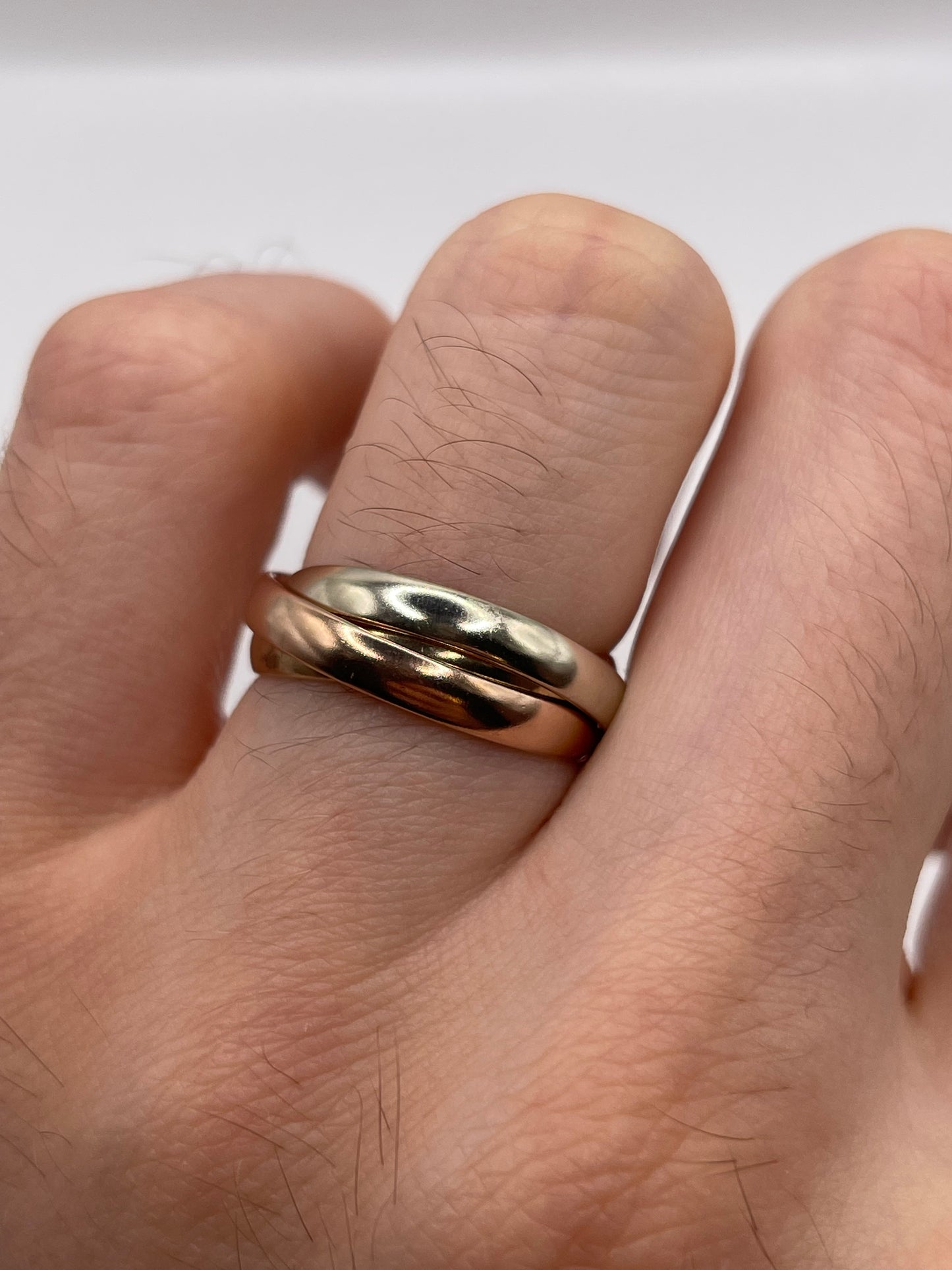 9ct tri gold ring
