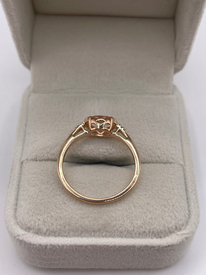 9ct rose gold morganite and diamond ring