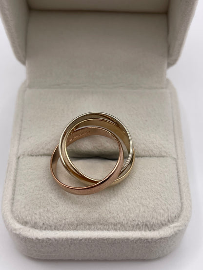 9ct tri gold band