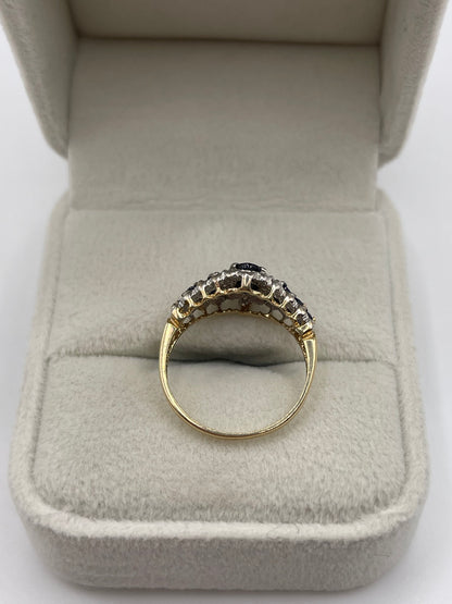 9ct gold sapphire and diamond ring