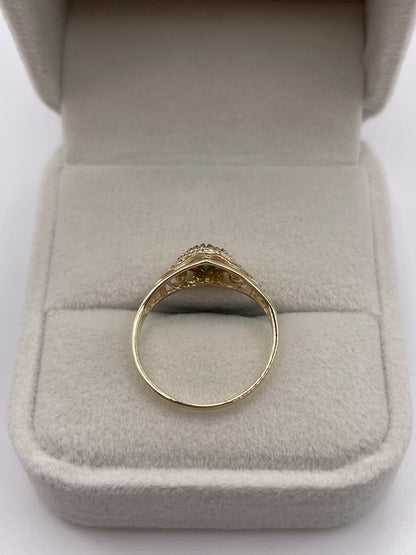 9ct gold peridot heart ring