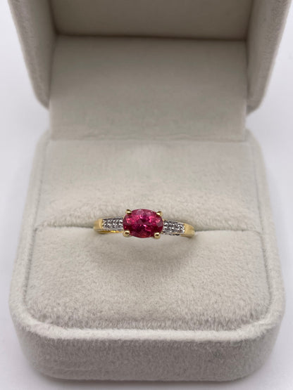 18ct gold tourmaline and diamond ring