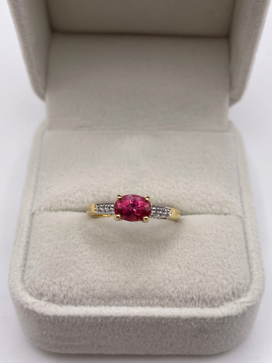 18ct gold tourmaline and diamond ring