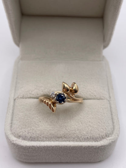 14ct gold sapphire and diamond ring