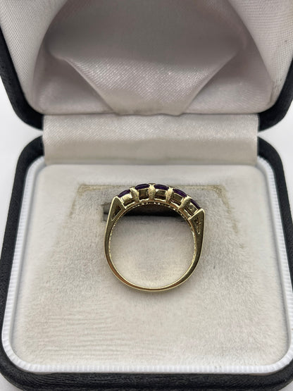 9ct gold amethyst ring