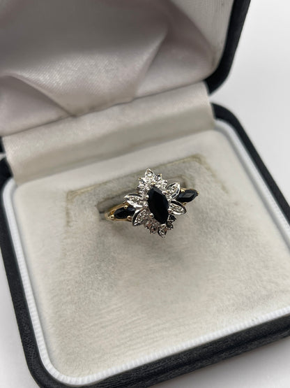 9ct gold sapphire and diamond ring
