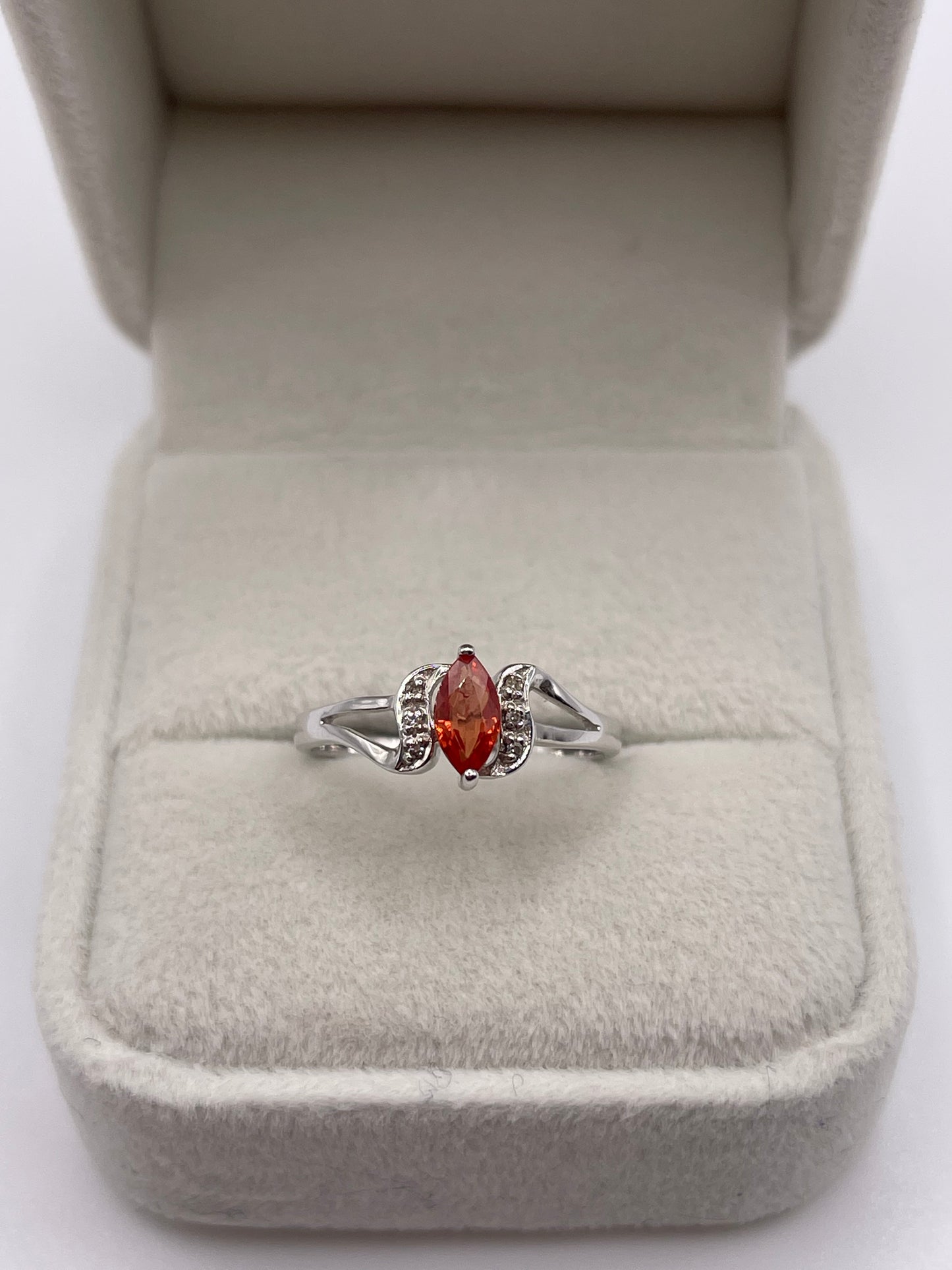 9ct white gold fancy sapphire and diamond ring