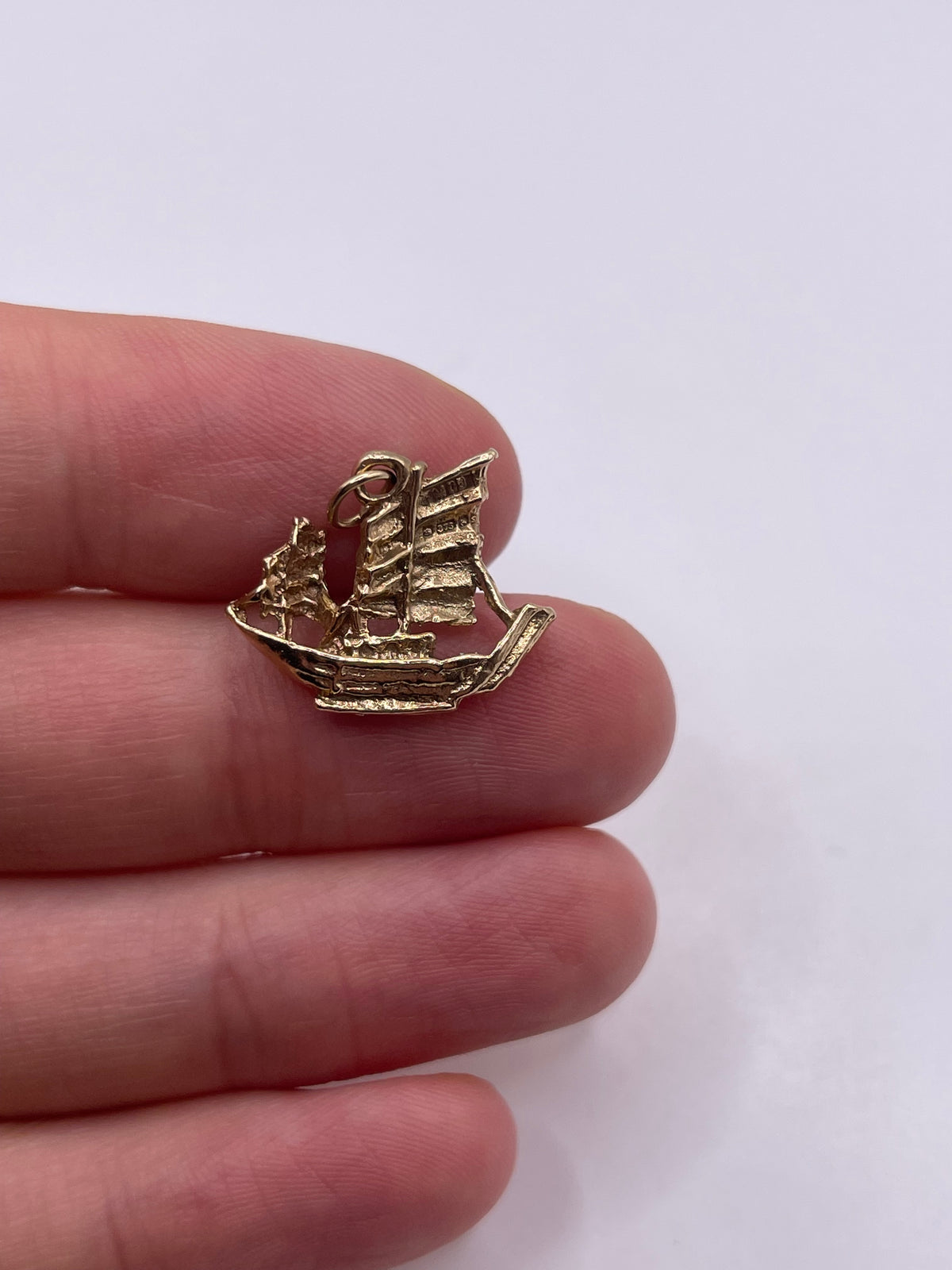 9ct gold ship charm