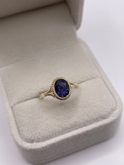 9ct gold iolite ring