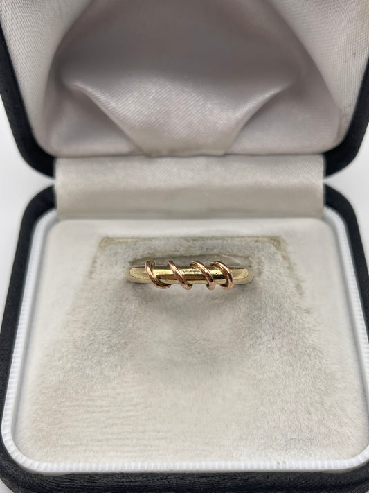 9ct gold two tone band