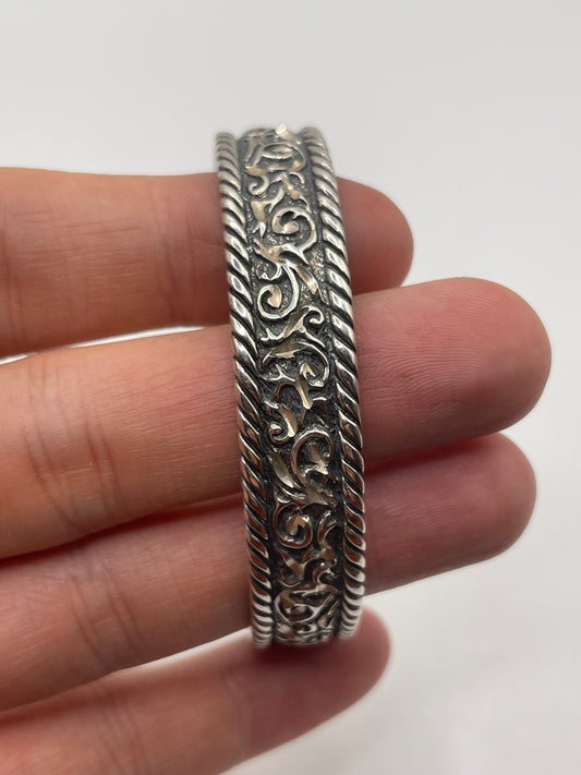 Heavy silver torque bangle
