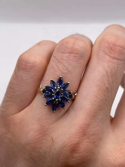 9ct gold kyanite cluster ring