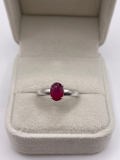 9ct white gold ruby ring