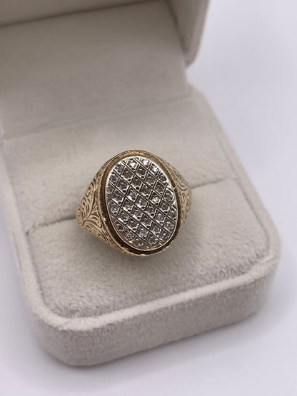 9ct gold diamond signet ring