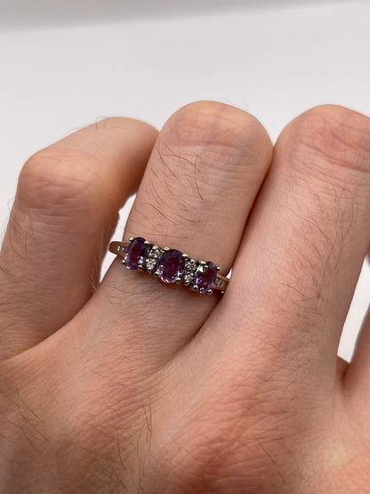 9ct white gold fancy sapphire and diamond ring