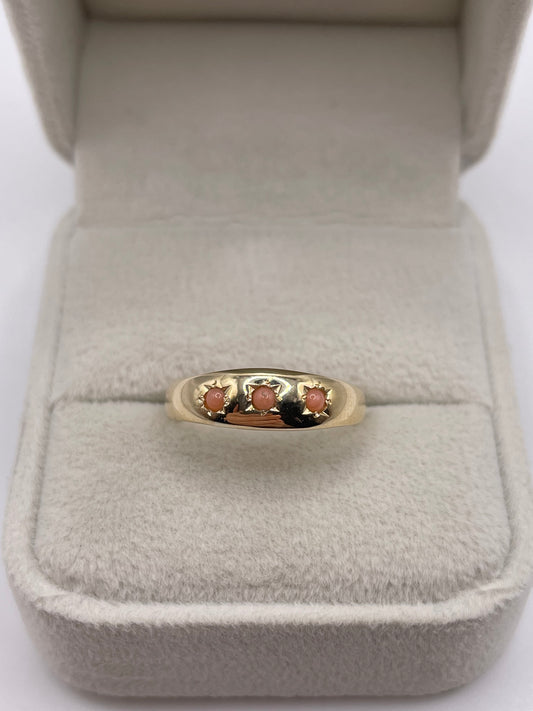 9ct gold coral gypsy ring