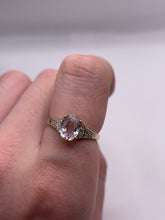 Load image into Gallery viewer, 9ct gold kunzite and zircon ring
