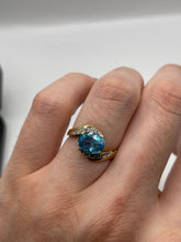 Load image into Gallery viewer, 9ct gold topaz and diamond ring
