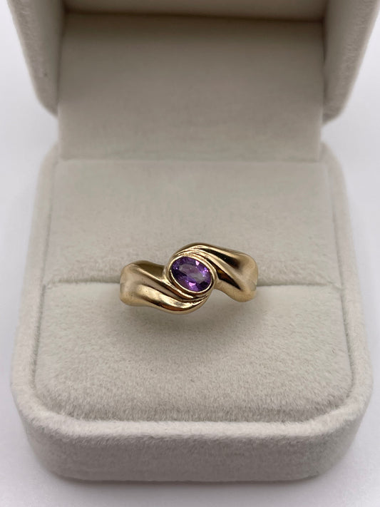 9ct gold amethyst ring