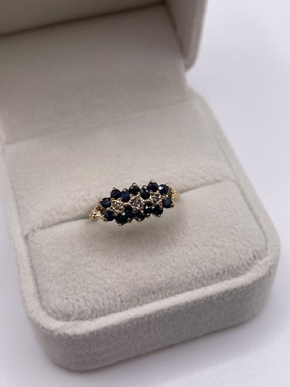 9ct gold sapphire and diamond ring