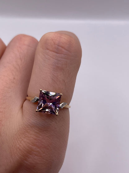 9ct gokd ametrine and diamond ring