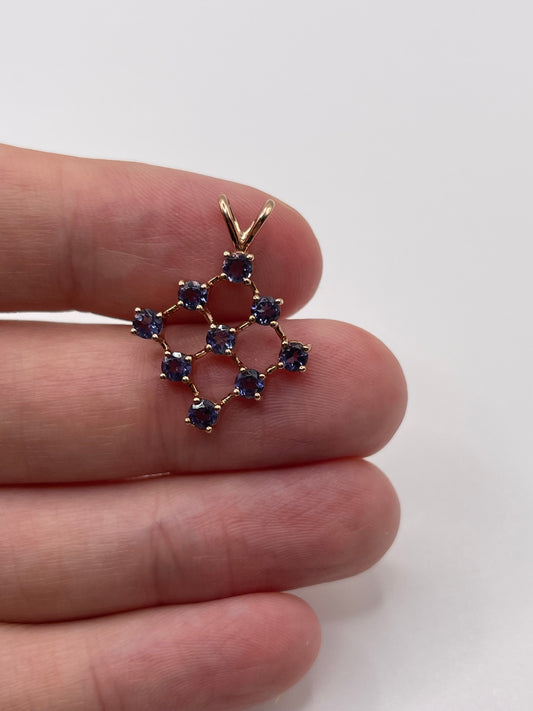 9ct rose gold iolite pendant