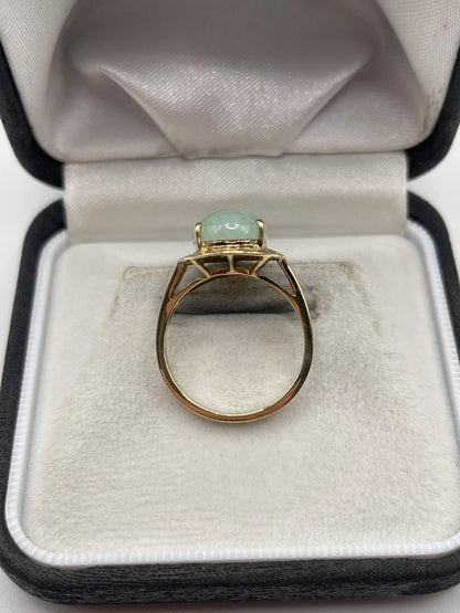 9ct gold jade ring