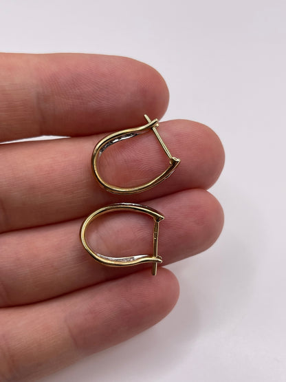 9ct gold diamond earrings