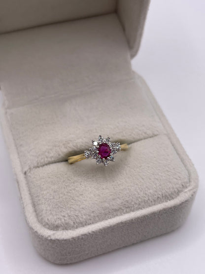 18ct gold ruby and diamond ring