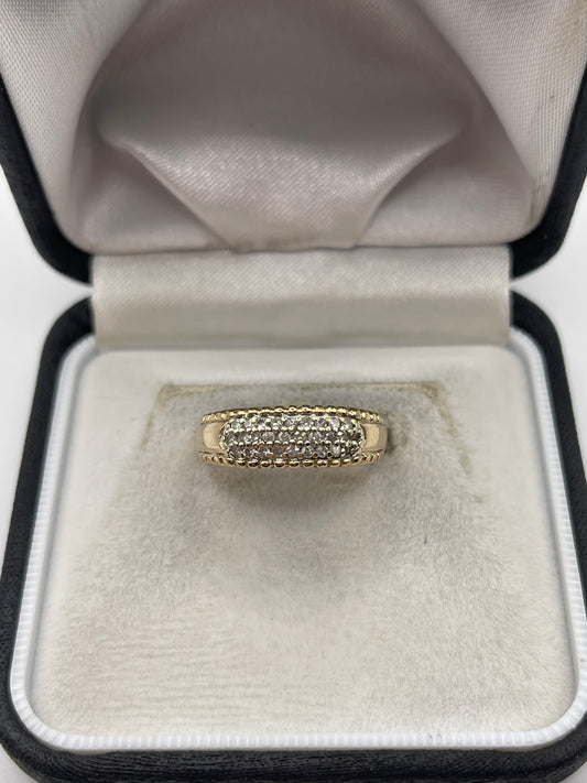 9ct gold 25 point diamond cluster ring