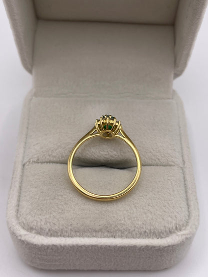 18ct gold emerald and diamond ring