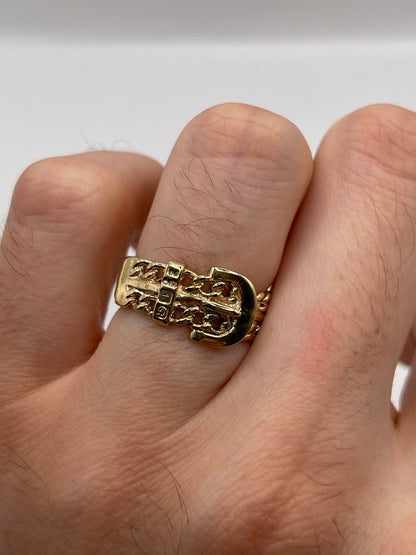 9ct gold buckle ring
