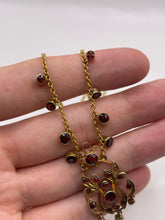 Load image into Gallery viewer, Antique 9ct gold garnet necklace

