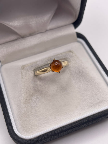 9ct gold amber ring