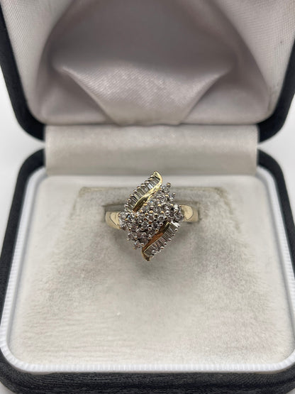 9ct gold diamond cluster ring
