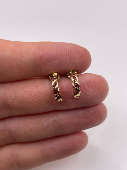 9ct gold ruby earrings