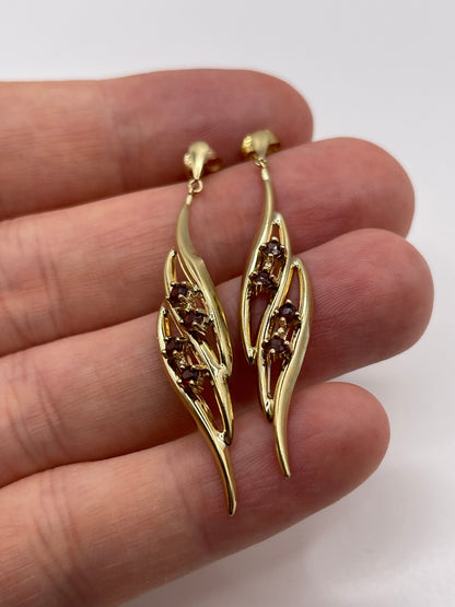 9ct gold garnet earrings