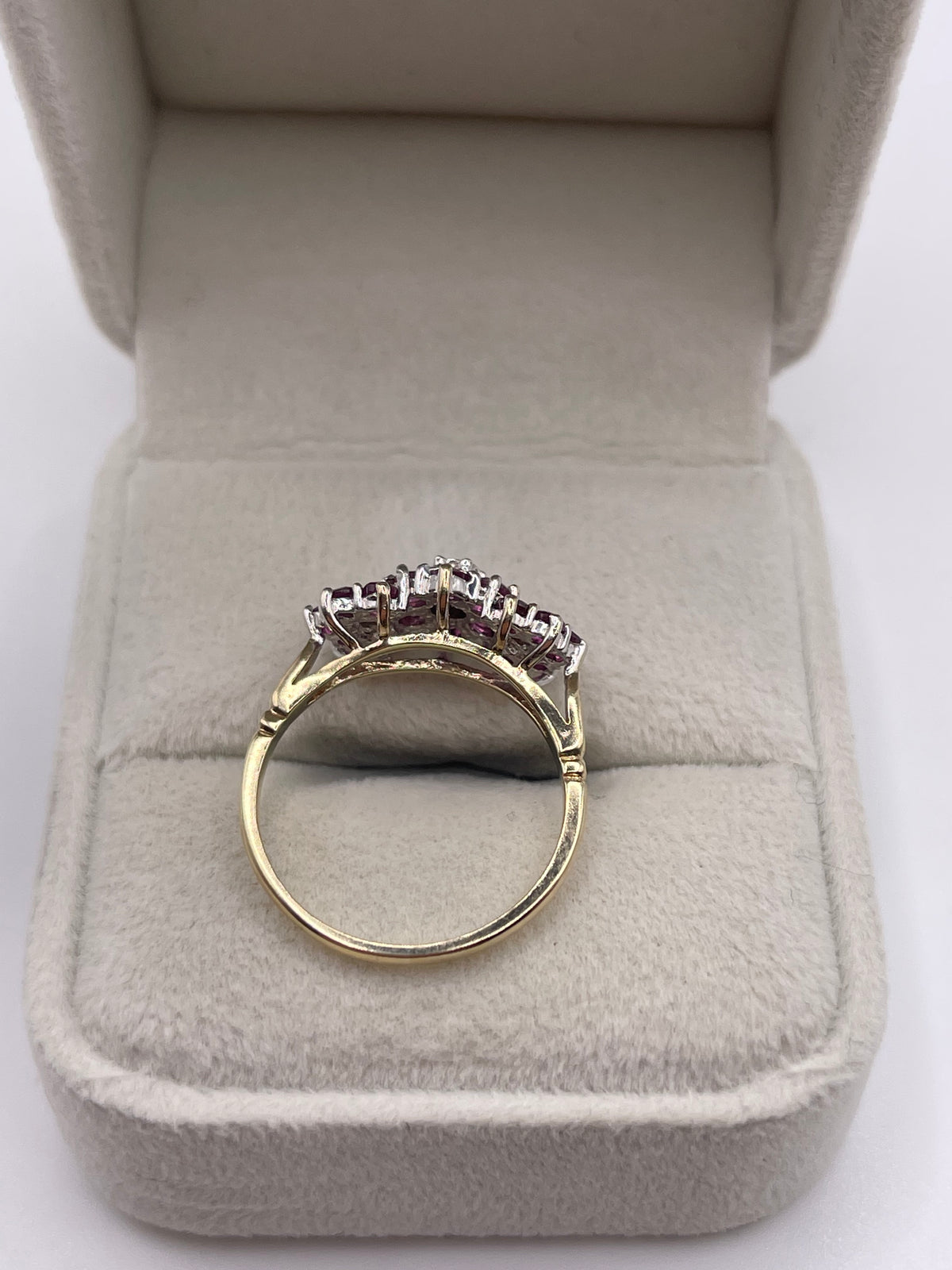 9ct gold ruby and diamond ring