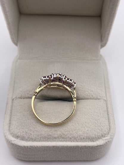 9ct gold ruby and diamond ring